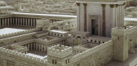 Der Tempel des Solomo, später Herodes (hier ein Modell) war zwischen 185 und 200 Meter lang und ein Stadion breit - eine regelrechte Stadt in der Stadt.